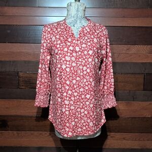 Lomon Floral Red Coral Women's Top